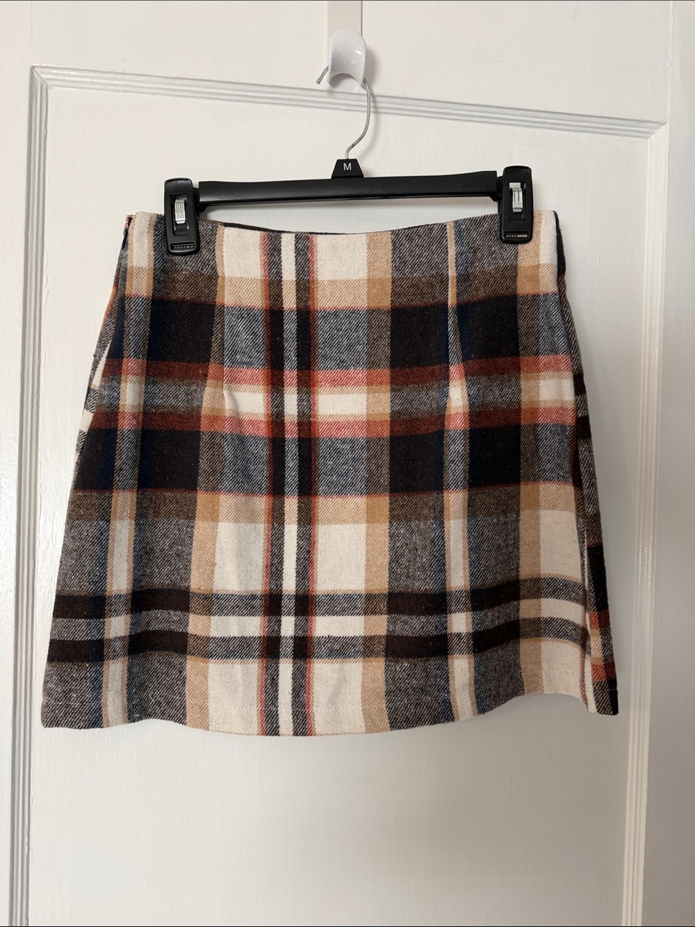 SHEIN Plaid Mini Skirt in Cream, Brown & Black